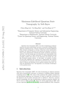 Maximum-Likelihood Quantum State Tomography by Soft-Bayes