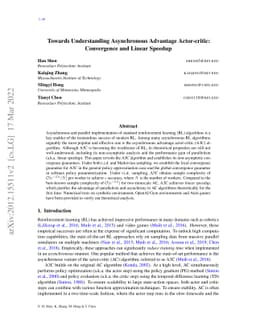Towards Understanding Asynchronous Advantage Actor-critic: Convergence
  and Linear Speedup