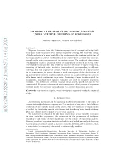 Asymptotics of sums of regression residuals under multiple ordering of
  regressors