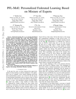 PFL-MoE: Personalized Federated Learning Based on Mixture of Experts