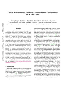 CorrNet3D: Unsupervised End-to-end Learning of Dense Correspondence for
  3D Point Clouds