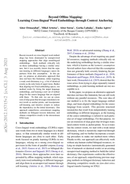 Beyond Offline Mapping: Learning Cross Lingual Word Embeddings through
  Context Anchoring