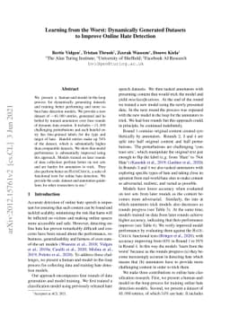 Learning from the Worst: Dynamically Generated Datasets to Improve
  Online Hate Detection