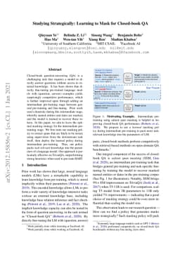 Studying Strategically: Learning to Mask for Closed-book QA