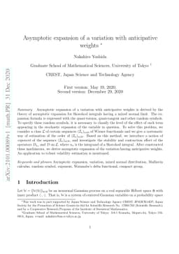 Asymptotic expansion of a variation with anticipative weights