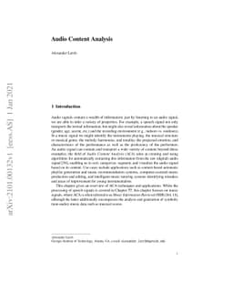 Audio Content Analysis