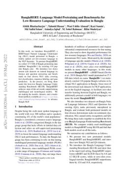 BanglaBERT: Language Model Pretraining and Benchmarks for Low-Resource
  Language Understanding Evaluation in Bangla