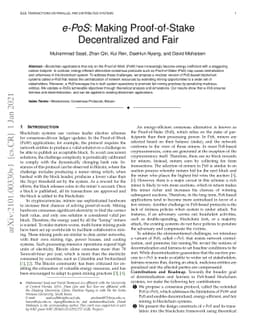 e-PoS: Making Proof-of-Stake Decentralized and Fair