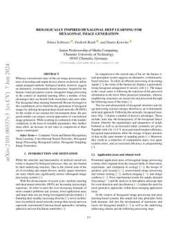 Biologically Inspired Hexagonal Deep Learning for Hexagonal Image
  Generation