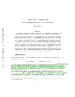 Border basis computation with gradient-weighted normalization