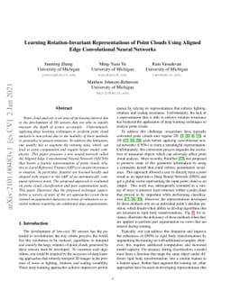Learning Rotation-Invariant Representations of Point Clouds Using
  Aligned Edge Convolutional Neural Networks