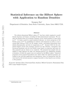 Statistical Inference on the Hilbert Sphere with Application to Random
  Densities