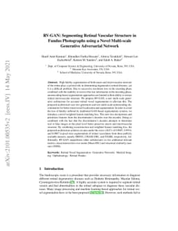 RV-GAN: Segmenting Retinal Vascular Structure in Fundus Photographs
  using a Novel Multi-scale Generative Adversarial Network