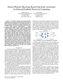 Silicon Photonic Microring Based Chip-Scale Accelerator for Delayed
  Feedback Reservoir Computing