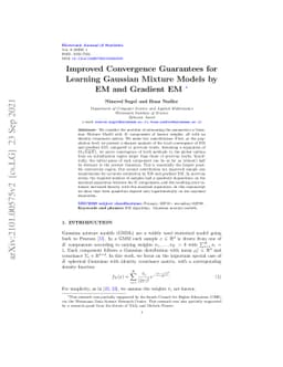 Improved Convergence Guarantees for Learning Gaussian Mixture Models by
  EM and Gradient EM