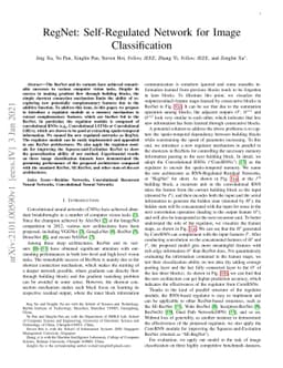 RegNet: Self-Regulated Network for Image Classification