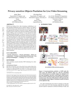 Privacy-sensitive Objects Pixelation for Live Video Streaming
