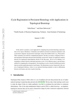 Cycle Registration in Persistent Homology with Applications in
  Topological Bootstrap