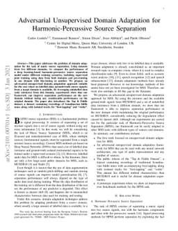 Adversarial Unsupervised Domain Adaptation for Harmonic-Percussive
  Source Separation