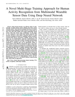 A Novel Multi-Stage Training Approach for Human Activity Recognition
  from Multimodal Wearable Sensor Data Using Deep Neural Network
