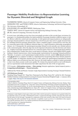 Passenger Mobility Prediction via Representation Learning for Dynamic
  Directed and Weighted Graph