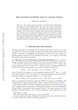 The Gaussian entropy map in valued fields