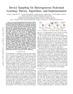 Device Sampling for Heterogeneous Federated Learning: Theory,
  Algorithms, and Implementation