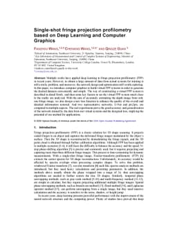 Single-shot fringe projection profilometry based on Deep Learning and
  Computer Graphics