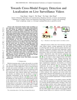 Towards Cross-Modal Forgery Detection and Localization on Live
  Surveillance Videos