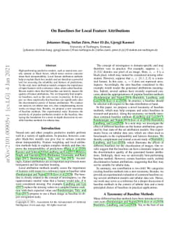 On Baselines for Local Feature Attributions