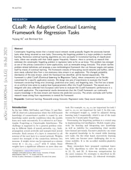 CLeaR: An Adaptive Continual Learning Framework for Regression Tasks