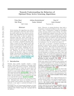 Towards Understanding the Behaviors of Optimal Deep Active Learning
  Algorithms