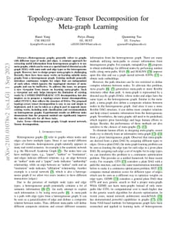Topology-aware Tensor Decomposition for Meta-graph Learning