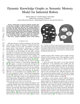 Dynamic Knowledge Graphs as Semantic Memory Model for Industrial Robots