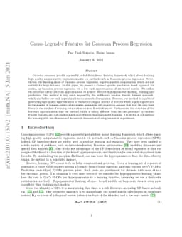 Gauss-Legendre Features for Gaussian Process Regression