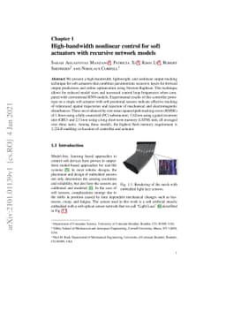 High-bandwidth nonlinear control for soft actuators with recursive
  network models