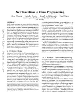 New Directions in Cloud Programming