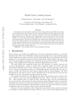 Reddit Entity Linking Dataset