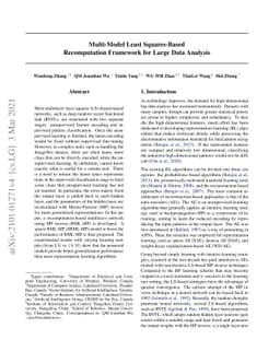 Multi-Model Least Squares-Based Recomputation Framework for Large Data
  Analysis