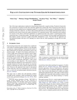 Equality Saturation for Tensor Graph Superoptimization
