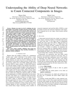 Understanding the Ability of Deep Neural Networks to Count Connected
  Components in Images