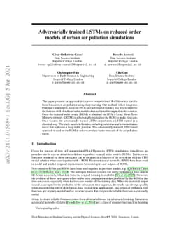 Adversarially trained LSTMs on reduced order models of urban air
  pollution simulations