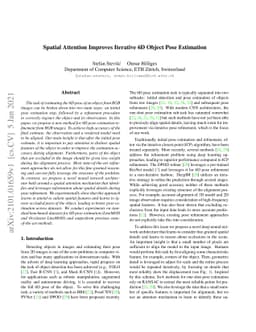 Spatial Attention Improves Iterative 6D Object Pose Estimation