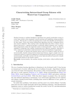 Characterizing Intersectional Group Fairness with Worst-Case Comparisons