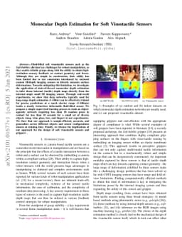 Monocular Depth Estimation for Soft Visuotactile Sensors