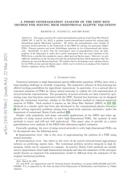 A Priori Generalization Analysis of the Deep Ritz Method for Solving
  High Dimensional Elliptic Equations