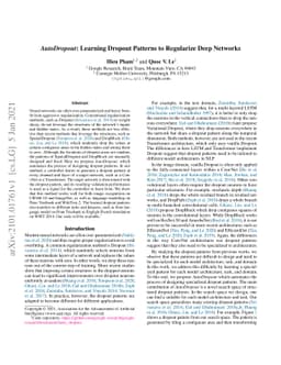 AutoDropout: Learning Dropout Patterns to Regularize Deep Networks