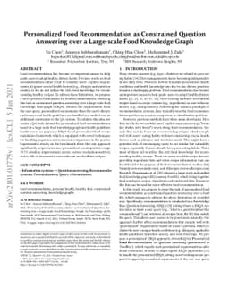 Personalized Food Recommendation as Constrained Question Answering over
  a Large-scale Food Knowledge Graph