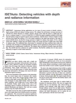 ISETAuto: Detecting vehicles with depth and radiance information