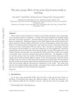 The data synergy effects of time-series deep learning models in
  hydrology
